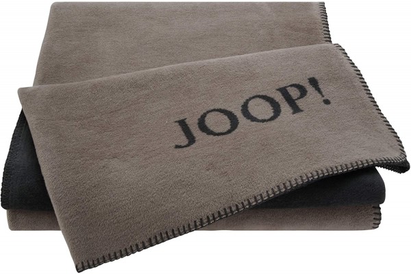 JOOP! Wohndecke UNI DOUBLEFACE Taupe-Anthrazit 150x200
