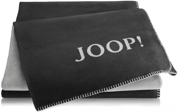 JOOP! Wohndecke UNI DOUBLEFACE Anthrazit-Ash 150x200